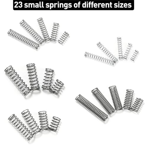 294 Stück Druckfedern Sortiment Kit, Zugfedern Sortiment, Edelstahl Druckfeder Set, Spiralfedern Metallfedern Set, Kleine Federn Set, Mechanische Druckfedern für DIY Home Auto Springs(23 Größen)