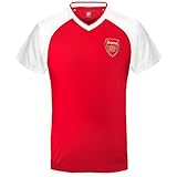 Arsenal FC - Camiseta Oficial de Entrenamiento - para Hombre - Poliéster - Rojo Cuello de Pico - Medium