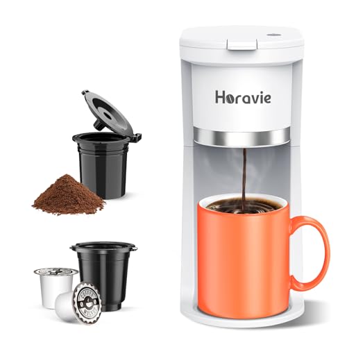 Image of Small Single Serve Coffee Maker, One Cup Coffee Machine for K-Cup & Grounds