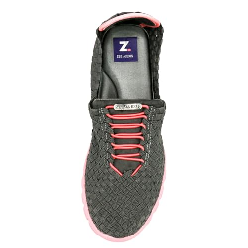 Image of Zee Alexis Women's Danielle Sneakers | Breathable Lightweight Flexible Casual Comfortable Slip-On No-Tie Elastic Laces Woven Shoes