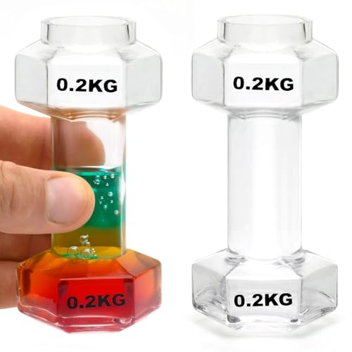 CKB LTD Vasos de chupito con mancuernas – Paquete de 2 vasos de chupito con temática de gimnasio para vodka, licores y tequila – Divertido regalo de fitness para hombres, amantes del gimnasio y noches