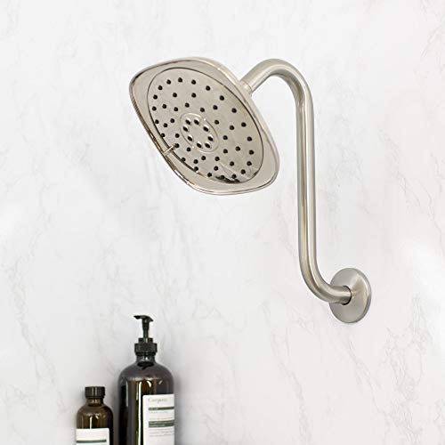 Shower Head Extension Arm with Flange,10.5 Inch High-Rise Curved S Shaped Design, Stainless Steel, Standard 1/2" Connection, Brushed Nickel Finish by JS Jackson Supplies - Used condition - Image 9