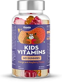 Kids Vitamins - Orange & Raspberry Flavour - Kids Multivitamin Gummy with Vitamin D and Choline - Suitable for Children Aged 3+ - Kids Vitamins Multivitamins (60 Gummies)