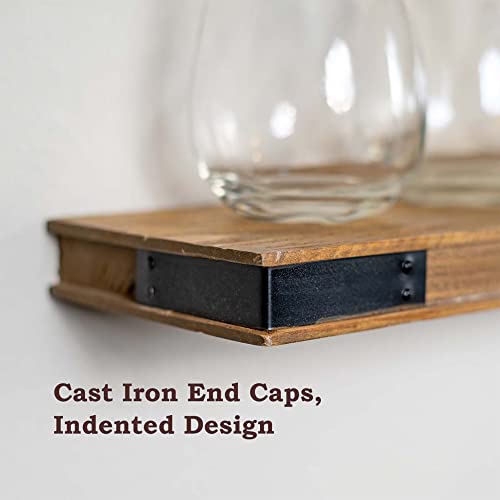 Willow & Grace Wood Floating Shelves For Wall Decor - Floating Shelves For Wall - Real Wood, Wall Shelf, For Bathroom, Kitchen, Living Room - Room Decor - Light Walnut 36" Hanging Shelves - Set Of 2 #TOP3