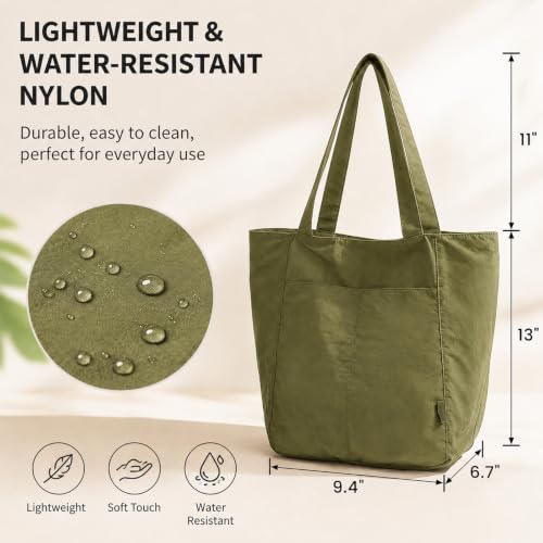 Image of Barsine Tote Bag for Women Unisex Lightweight Nylon Totes Purses and Handbags Large Casual Shoulder Hobo for Travel Gym