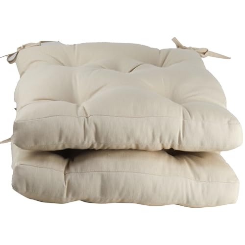 various Pack 2 Cojines para Silla，Cojin de Asiento Decorativo Funda de Poliéster y Relleno de Fibra Hueca 45x45x5cm,Ideal para Comedor, Terraza, Salón y Restaurante,Color Beige