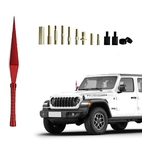 Medduw 7.8in Dart Antenna, Aluminum Radio Replacement for Ford Trucks（red）