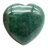 Fekuar Green Aventurine Heart Pocket Palm Stone, Healing Crystal Romantic Love Energy Worry Stones C