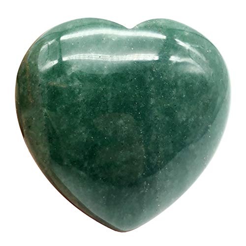 Fekuar Green Aventurine Heart Pocket Palm Stone, Healing Crystal Romantic Love Energy Worry Stones Chakra Balancing Reiki Meditation 1.5" (40Mm) #TOP10