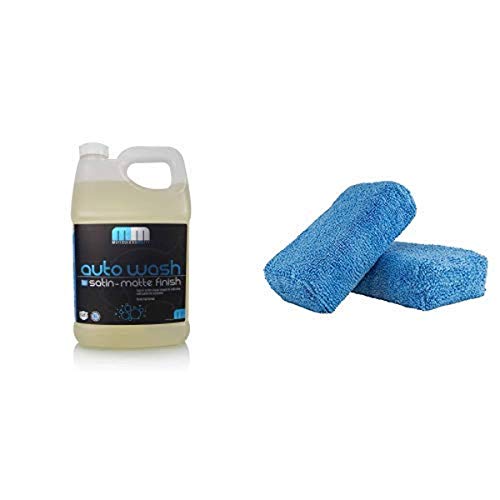 Chemical Guys CWS_995 Meticulous Matte Auto Wash for Satin Finish and Matte Finish Paint (1 Gal) and MIC_292_02 Premium Grade Microfiber Applicator, Blue (Pack of 2) - image 1