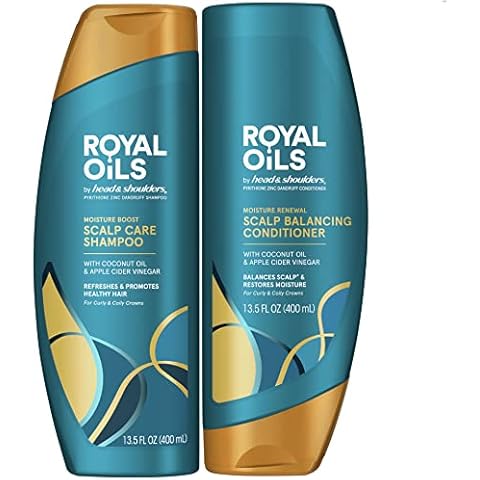 Head and Shoulders Shampoo and Conditioner, Moisture Renewal, Anti Dandruff Treatment and Scalp Care, Royal Oils Collection with Coconut Oil, 27 Oz (798 ml), Kit Cover