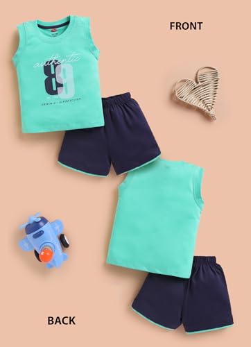 Image of LuvLap Baby Boys 100% Cotton Sleeveless Boys Tank Top & Shorts Set Pack of 3