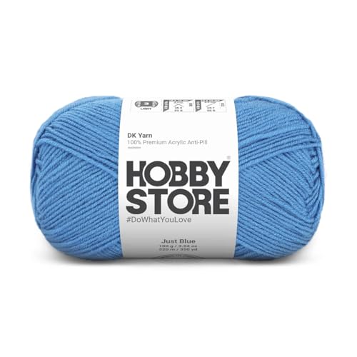 Image of DK Solid Yarn - Anti-Pill Acrylic Solid DK Yarn for Crochet & Knitting Everyday Essentials (1 ball /100 g) - Just Blue 5043 | Magic Needles