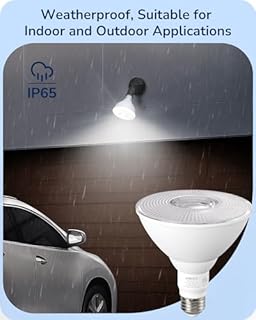 EDISHINE PAR38 Flood Lights Outdoor Bulb, Dimmable LED Flood Light Bulbs, 1800LM, 18W Equivalent 120W, Weatherproof LED Light Bulb for Backyard, Garage, Porch, Garden, 5000K Daylight, E26, 4 Pack