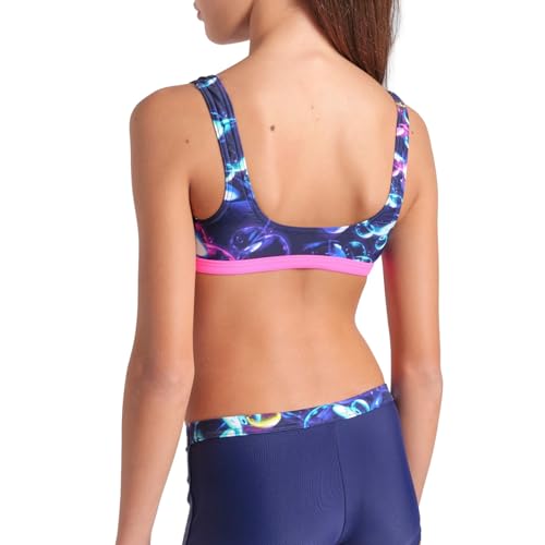 Bralette de bikini filles Arena bleu marine rose maillot deux pièces natation - 4