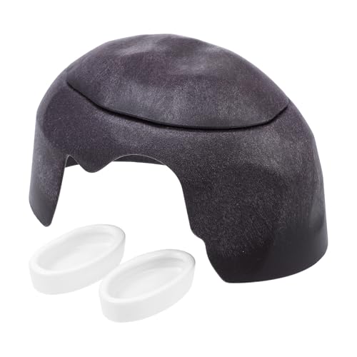 TOYANDONA Cachette pour Reptiles et Tortues, Grotte Décorative en Plastique Résistante, Couleur Brun Foncé, Abri Naturel pour Terrarium et Vivarium, Accessoire pour Reptiles Terrestres