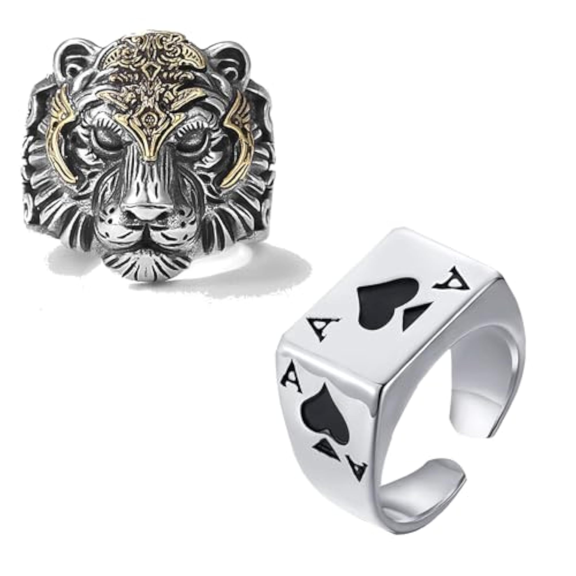 Lion King Silver Combo Ring Set, Men's Stylish Design