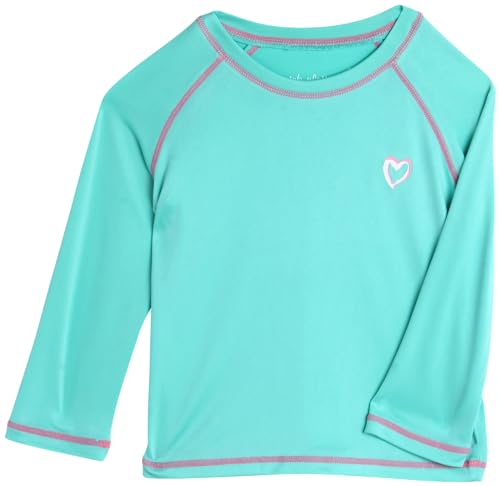 Image of Pink Platinum Girls Rash Guards - 2 Pack Quick Dry UPF50+ Sun Protection Beach Pool Long Sleeve Swim Shirt for Girls