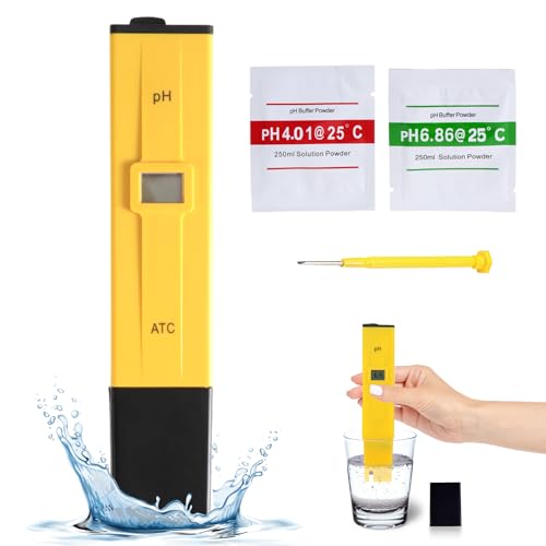 PH Messgerät - PH Meter mit LCD Anzeige Hochpräziser Wasserqualitätstester Mit ATC-Funktion für Trinkwasser, Schwimmbad, Aquarium, Pool