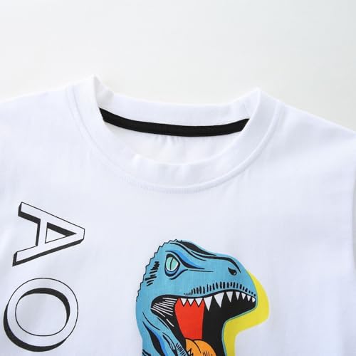 Image of Toddler Boy Clothes Cartoon Cotton Summer Short Sleeve T-Shirt and Shorts Kids Outfit Set 2-7 Year
