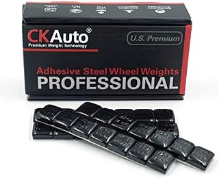 CKAuto 1/2oz, 0.5oz, Black, Adhesive Stick on Wheel Weights, GM, Ford, Chrysler, 63oz/Box