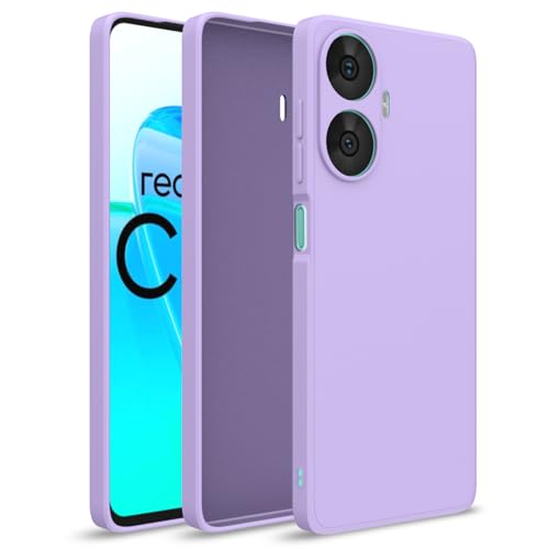 Image of Outlouders Back Cover for Realme Narzo N55 / Realme C55 | Camera Protection | Durable Soft Matte Silicone Bumper Case (Purple)