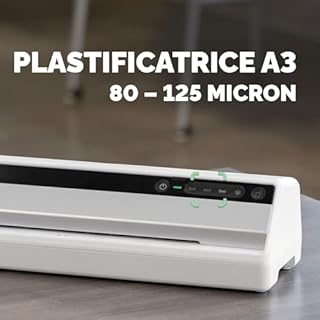 Fellowes Saturn A3 Plastificatrice per piccoli uffici – InstaHeat, pronta in 60 secondi, anti-inceppamento, spegnimento automatico – per pouches 80/100/125 micron – include 10 pouches – casa e ufficio