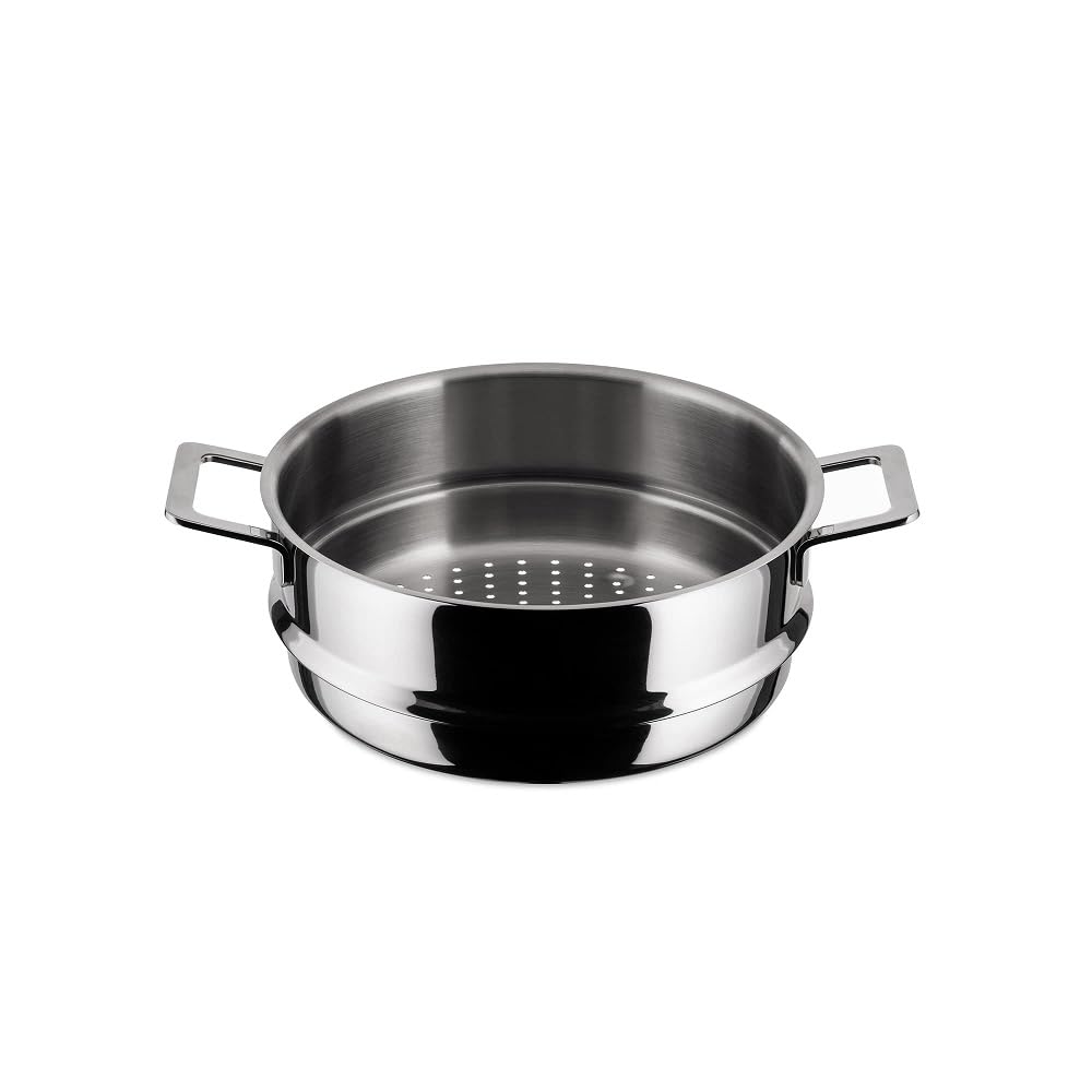 Alessi "POTS & PANS" Durchschlagartiger Einsatz zum Dünsten aus Edelstahl, 6.5 x 30.5 x 24 cm
