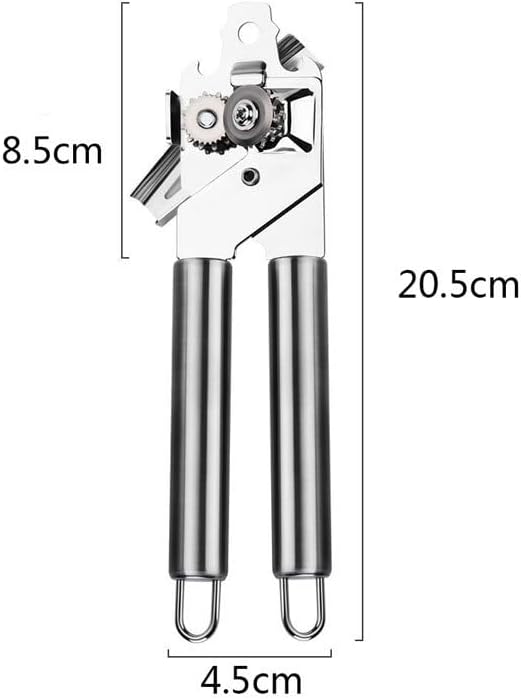 Miniatura 6 de Abrelatas manual Abrebotellas de acero inoxidable multifuncional Herramienta de cocina manual 7.8 pulgadas Plata Blanco