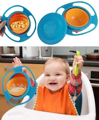 SAFESTORE Dökülmeyen Mama Tabağı Evrensel 360 Derece Dönen Yemek Kabı Tabak Anne Bebek Oyuncak - Görsel 3