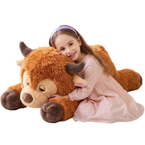 IKASA Vaca Highland Peluche Gigante, Juguetes Animales XXL 85cm, Regalos Niños Niñas