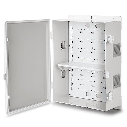 Image of Namunanee Outdoor Electrical Junction Box, ABS Water Resistant Enclosure with Internal Mounting Panel & Hinged Cover, 16.1 inch H* 12.2 inch L* 5.9 inch W