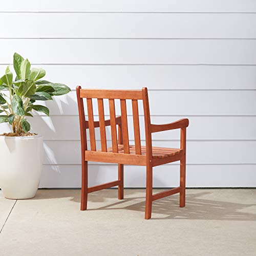 Vifah V415 Outdoor Wood Arm Chair, Natural Wood Finish, 22 by 25 by 35-Inch - Thumbnail 6