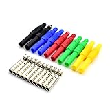 5Colors Insulated Safety Shrouded 4mm Female Banana Plug Jack Socket Solder DIY Cable Connectors Adapters for Electrical Testing 10Pcs