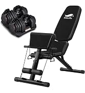 Amazon | Taimonik トレーニングベンチ＋ダンベル セット商品 可変式