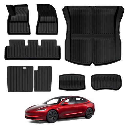 BASENOR 8PCS Floor Mats for 2024 2025 2026 Tesla Model