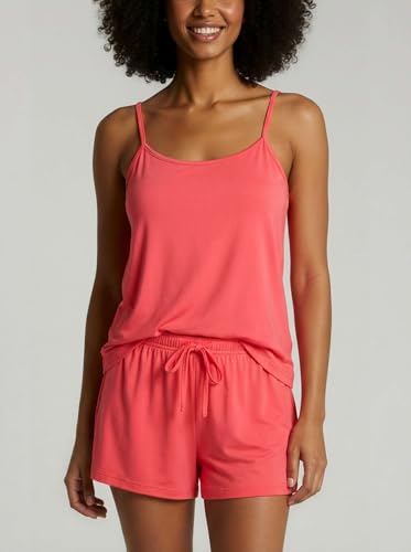 Image of Real Essentials 3 Pack: Women's Super Soft Pajama Set - Cute Cami Lounge Short and Top PJs Set (Available in Plus Size)