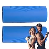 Agarre para barra de gimnasio, empuñaduras de mancuernas, 1 par de pesas gruesas de silicona, equipo de levantamiento de pesas para hombres, mujeres, extractor de filas y entrenamiento de fuerza con