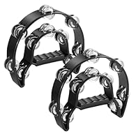 Metal Half Moon Design - The 10 inch tambourine has an ergonomic grip that makes it easy to hold and a steady grip. They are suitable for playing a wide range of music styles, including jazz, classical, hip-hop, rock 'n' roll, and church hymns Anti-S...