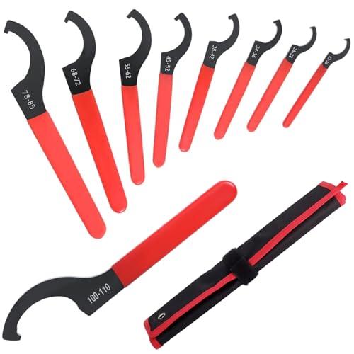Adjustable Shock Coilover Wrench Set Universal Spanner Wrench for Coil Overs Adjustments/Suspension Systemand Weight Balance, Spanners Hook Wrenches Tools 9 PCS by Poweka - Used condition - US$16.97