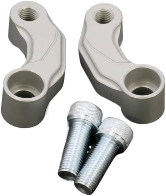 Motorcycle Mirrors Riser Extension Brackets Adapter Compatible with DL 650 2017 2019 DL1000 2014 2019(Silver)
