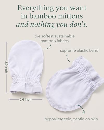 SuperSoft Baby Mittens, Bamboo Viscose Infant Newborn Mittens for Girls Boys No Scratch Gloves 6 Pack4