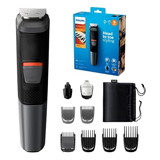 Philips MG5720/18 Recortadora 9 en 1 Maquina recortadora de barba y Cortapelos para hombre cara y cabeza, accesorios para nariz y orejas, 80 minutos de autonomía, Negro