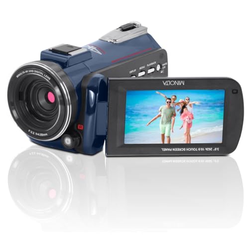 Image of Minolta Showtime MN4K40NV 4K Camcorder, Night Vision, 30MP, 16X Zoom -Blue