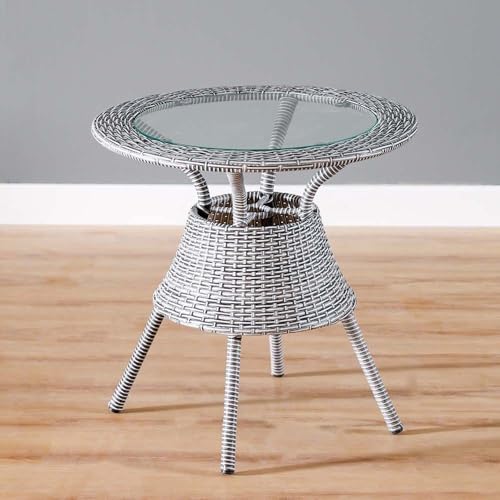 Image of India Garden Patio Seating Chair and Table Set Outdoor Balcony Garden Coffee Table Set Furniture with Table and Chairs Set (Silver with White line 2+1)