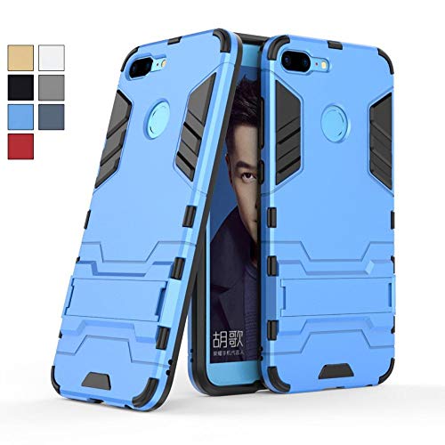 COOVY® Funda para Huawei Honor 9 Lite de plástico y Silicona TPU, extrafuerte, con protección contra Golpes, Funda con función Atril | Color Azul