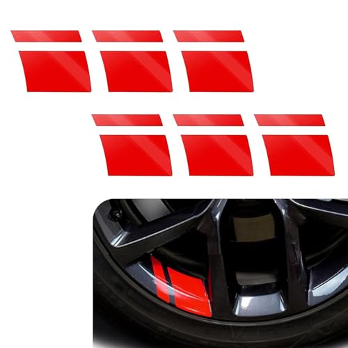 Flygun Pack-6 Car Wheel Rim Decal, Stripe Reflective Stickers, 18