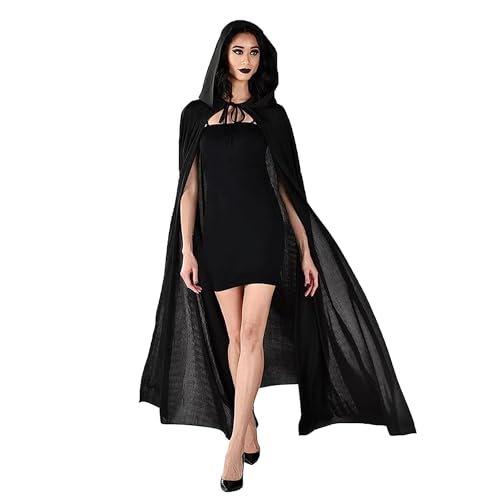 WVWMYM Poncho Donna Uomo, Mantello con Cappuccio, Vestito Carnevale per Bambini e Adulti, Costumi in Maschera Signore Uomini per Cosplay Carnevale Costume Mascherata (140 CM)