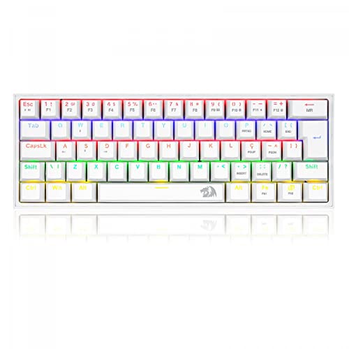 Redragon TECLADO MECANICO GAMER FIZZ RAINBOW BRANCO SWITCH AZUL