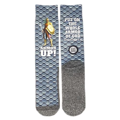 Armor of God Bible Socks for Men Christian Crew Socks with Scripture | Moisture-Wicking | Inspirational Christmas Gift